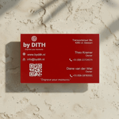 Visitekaartje aluminium Rood