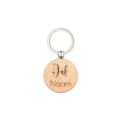 Houten sleutelhanger met gravure