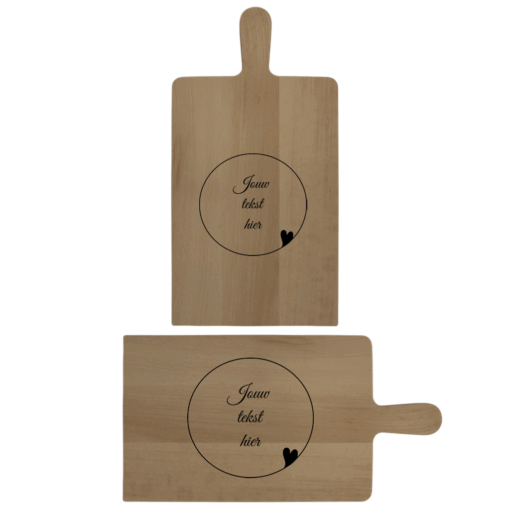 Zet je tekst naar keuze op een houten borrelplank.