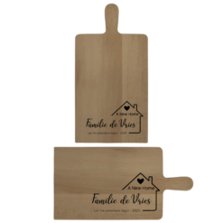 Een nieuw huis? Met deze fantastische beukenhouten borrelplank heb je een prachtig kado voor de house warming