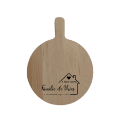 Ronde beukenhouten borrelplank. Hout is onbehandeld.