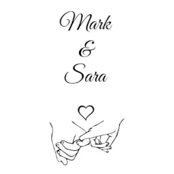 Voorbeeld gravering voor een gepersonaliseerde houten kaarsenhouder