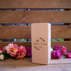 Persoonlijke gegraveerde houten kaarsenhouder, mooi cadeau voor huwelijk