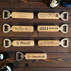 Overzicht van gegraveerde openers met standaard tekst