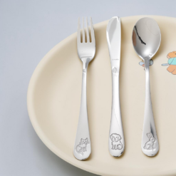 Kinderbestek Knuffel vriendjes gegraveerd met naam